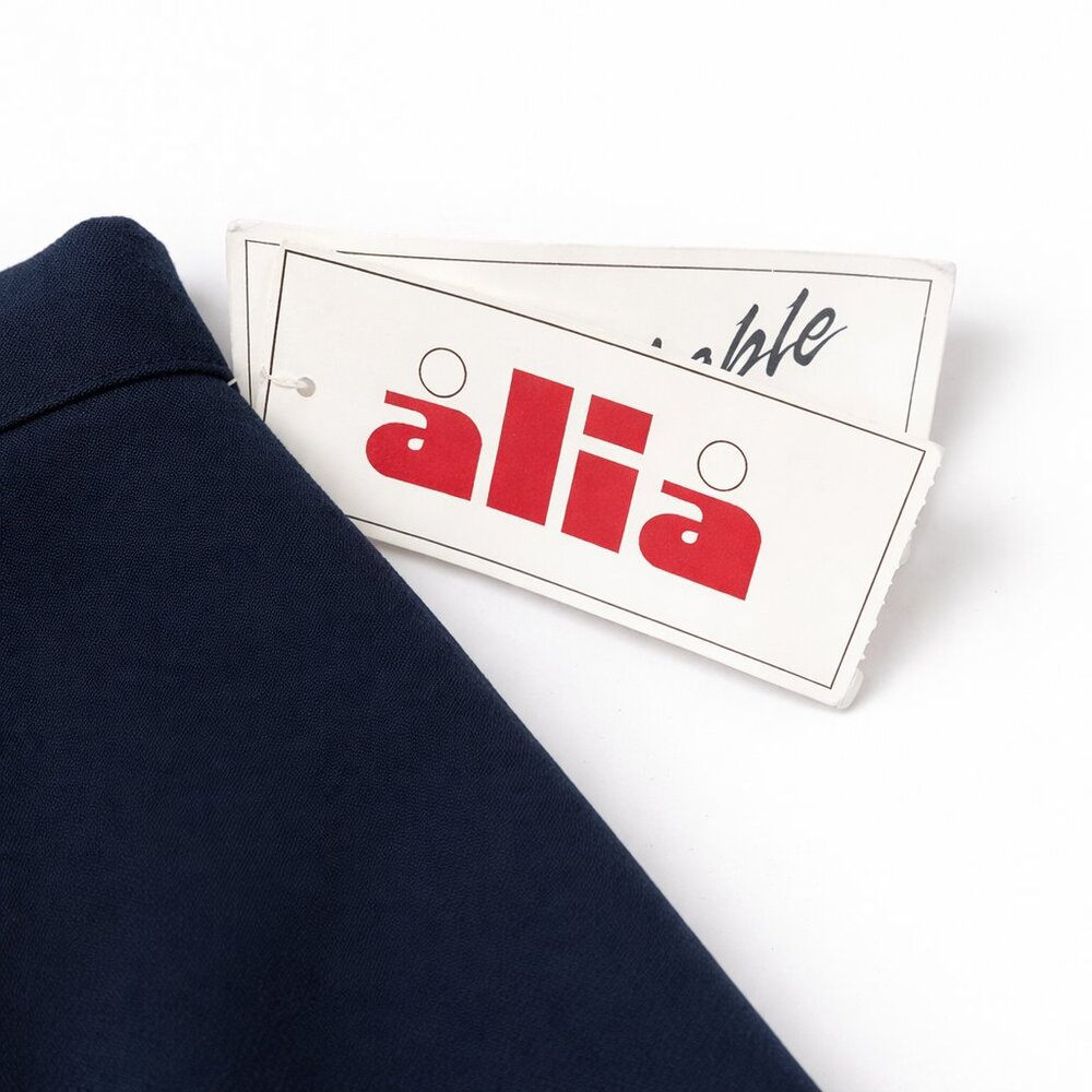 Vintage NWT Alia Navy Fully Lined Pencil Midi Skirt Size 10 Made in Canada - Picture 6 of 9